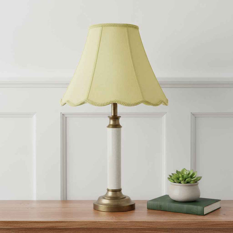 Champagne Gold Linen Piped Bell Lamp Shade