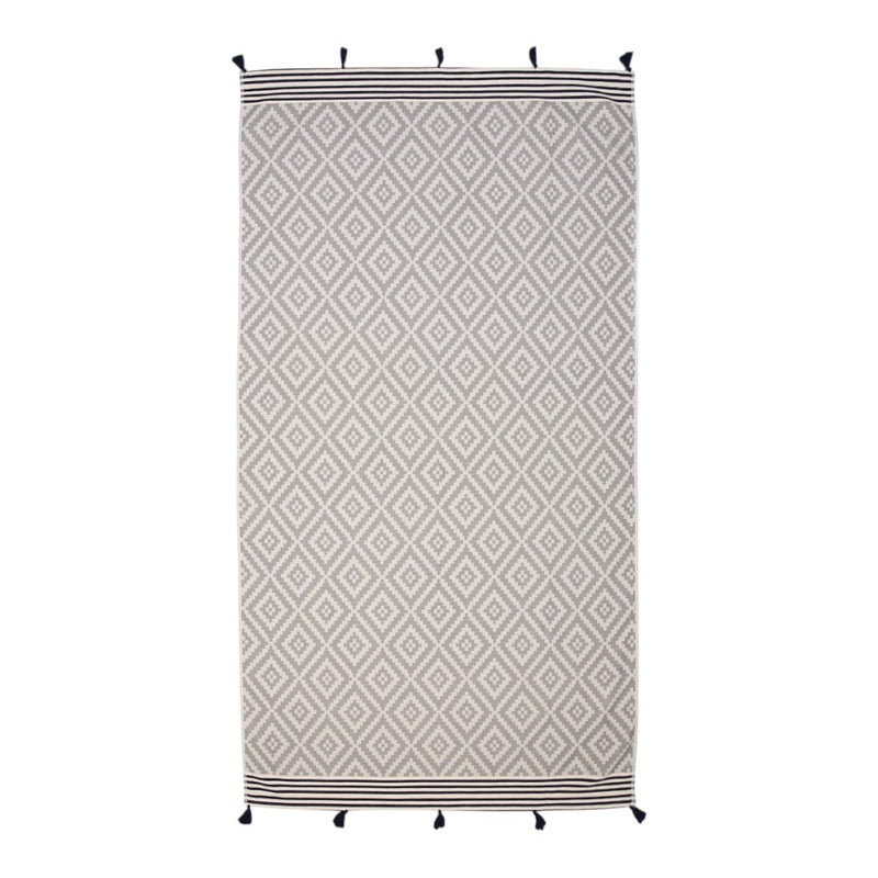 Gray Tribal Design Turkish Towel Beach Blanket - Outdoor