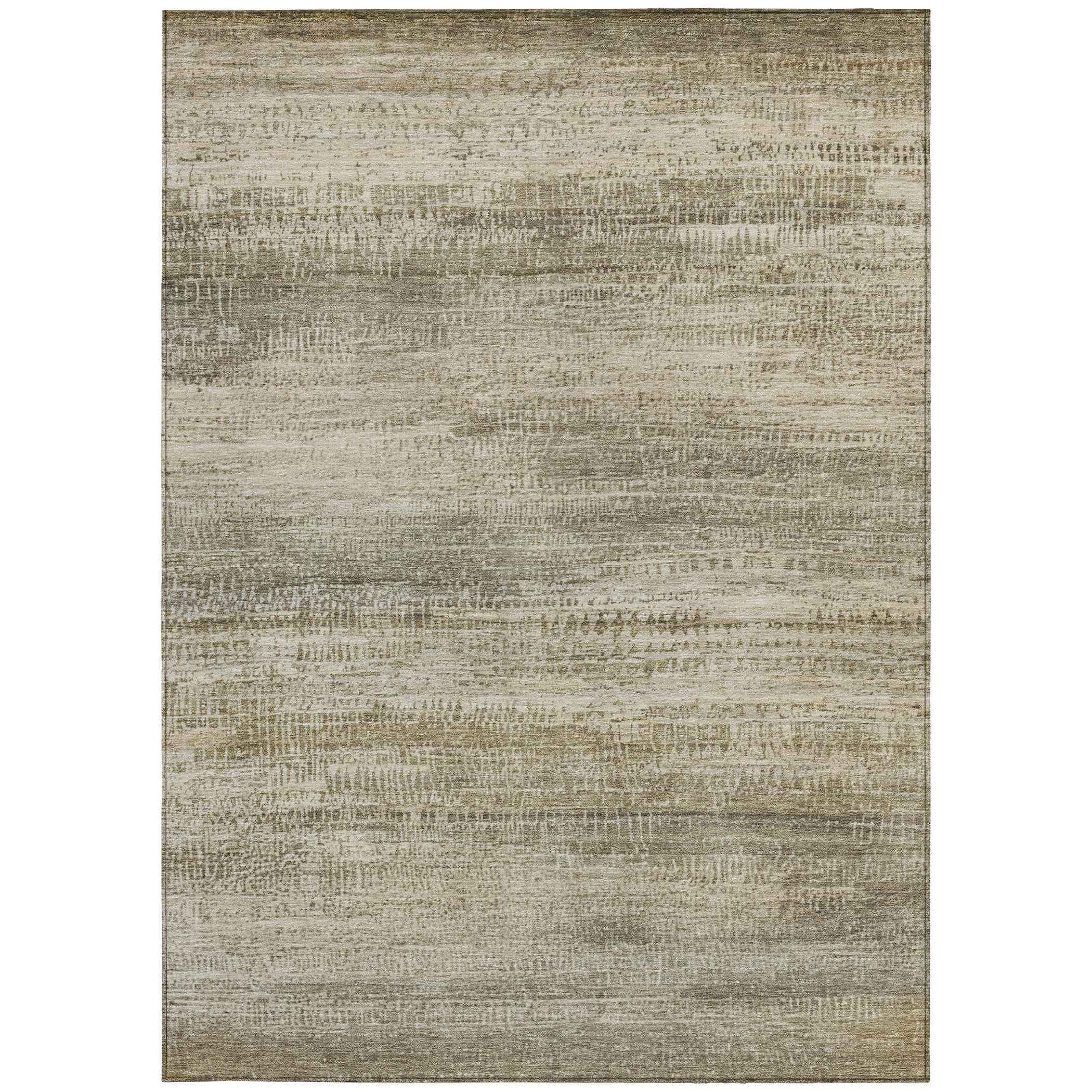 3' X 5' Taupe And Beige Abstract Washable Indoor Outdoor Area Rug