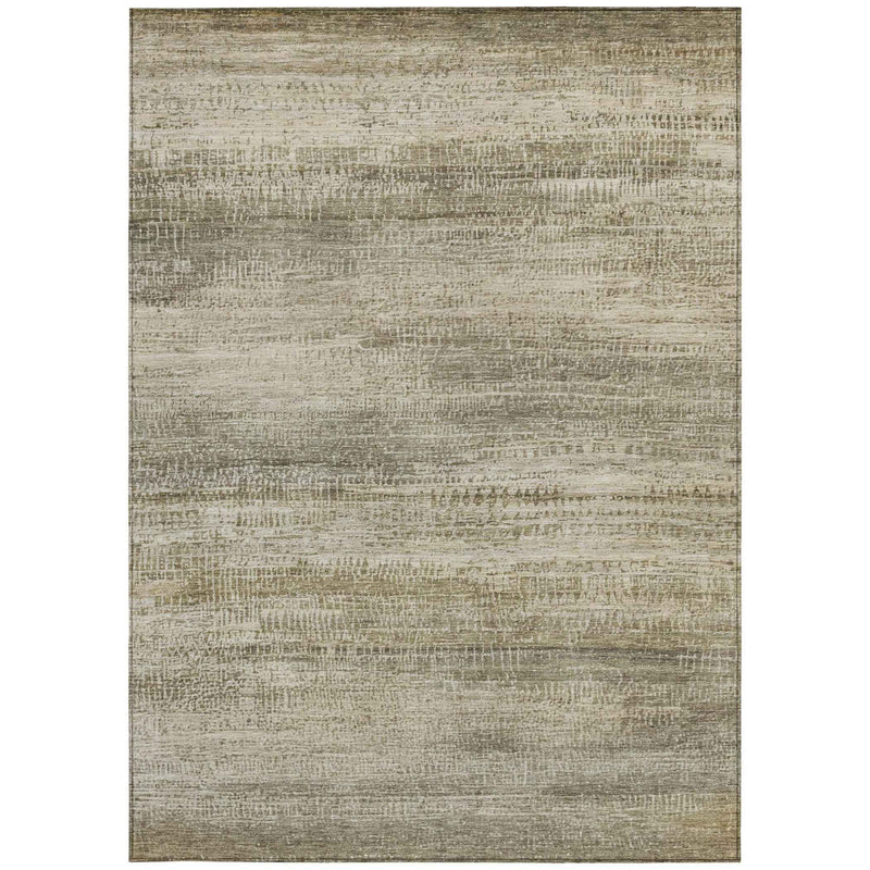 3' X 5' Taupe And Beige Abstract Washable Indoor Outdoor Area Rug