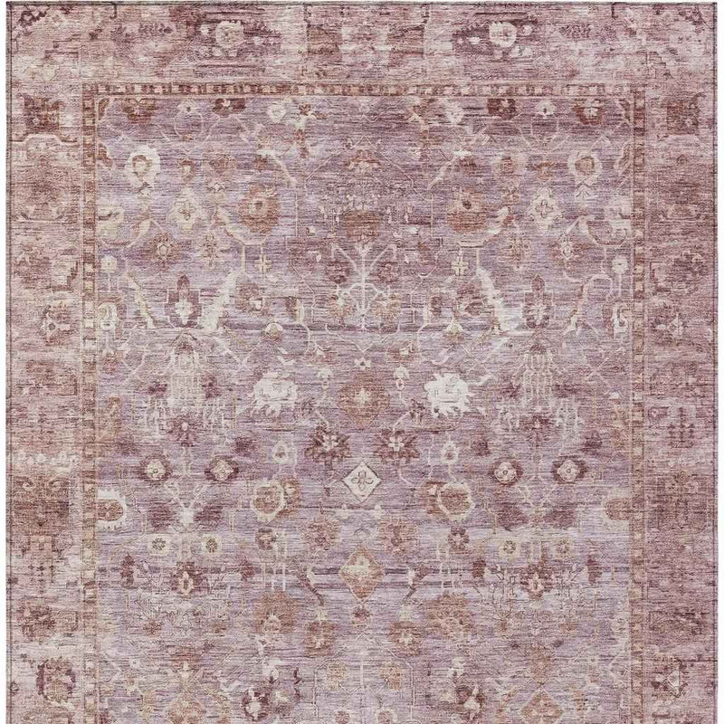 10' X 14' Blush Pink And Ivory Oriental Washable Indoor Outdoor Area Rug