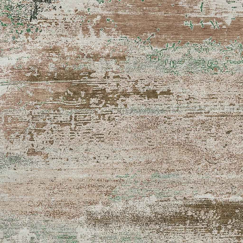 5' X 8' Khaki Beige And Ivory Abstract Washable Indoor Outdoor Area Rug