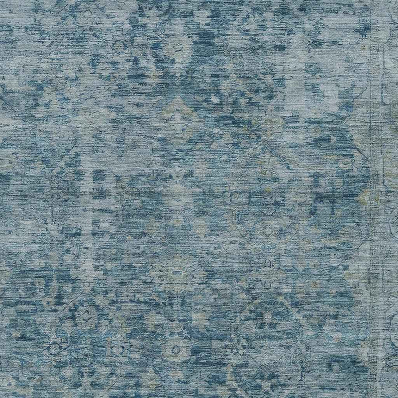 8' X 10' Blue And Gray Abstract Washable Indoor Outdoor Area Rug