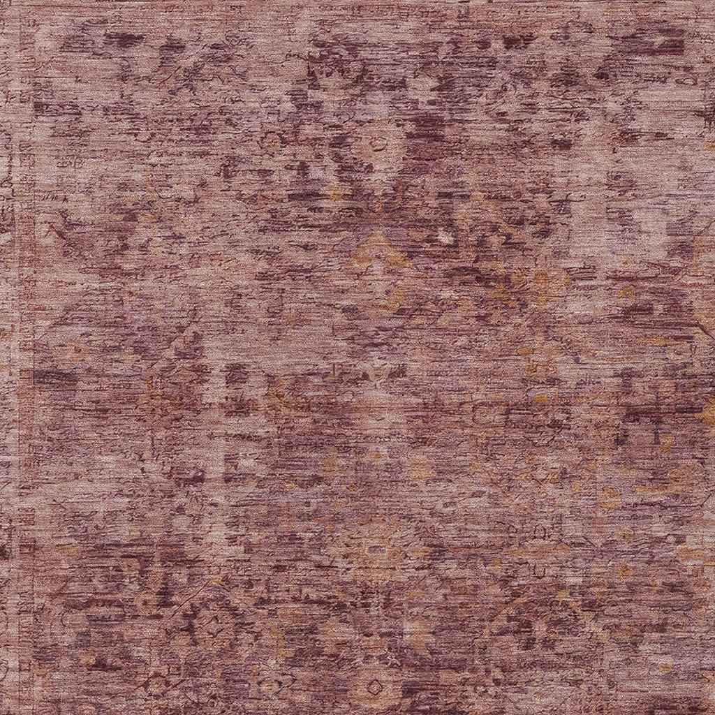 8' X 10' Merlot And Blush Abstract Washable Indoor Outdoor Area Rug