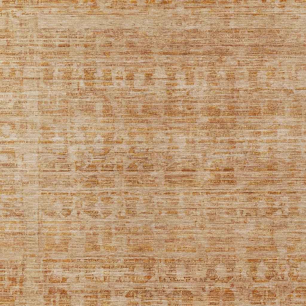 5' X 8' Coral And Peach Abstract Washable Indoor Outdoor Area Rug