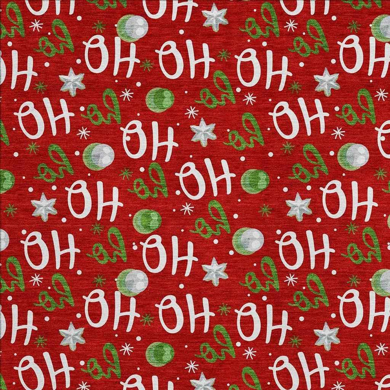 5' X 8' Red White And Green Polka Dot Washable Indoor Outdoor Area Rug