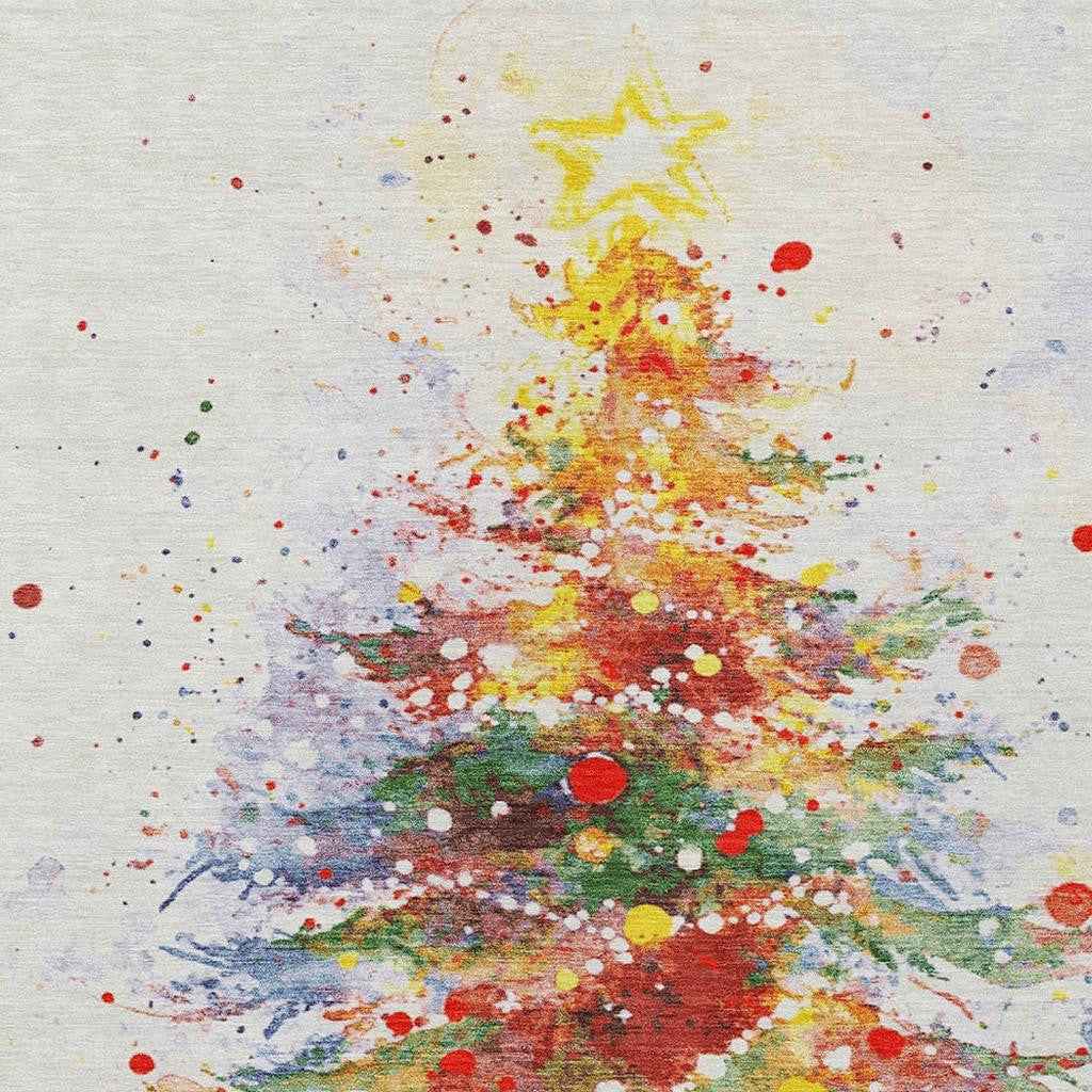 3' X 5' Ivory Green Purple Yellow And Blush Abstract Washable Indoor Outdoor Area Rug