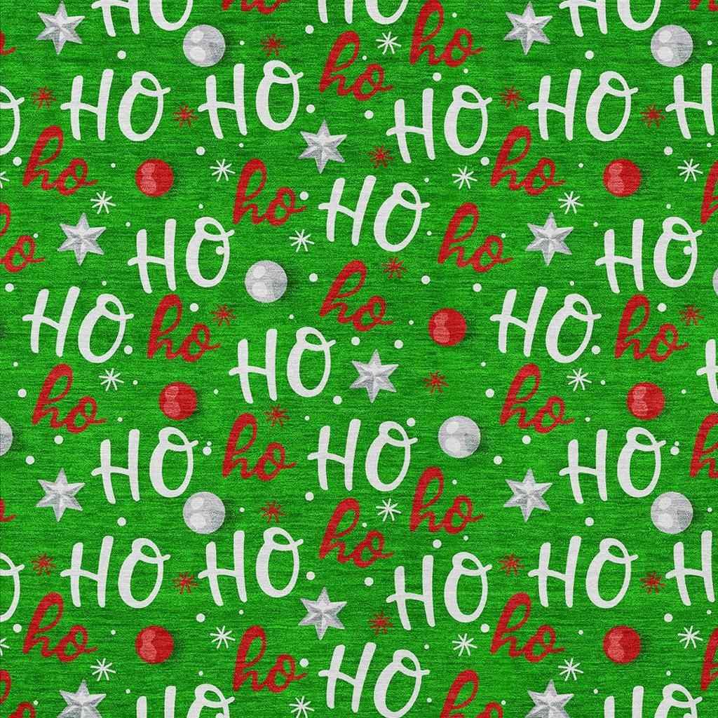 5' X 8' Green White And Red Polka Dot Washable Indoor Outdoor Area Rug