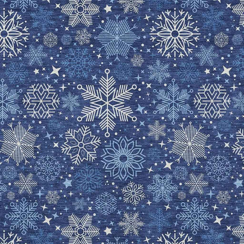 3' X 5' Navy Blue Ivory And Sky Blue Medallion Washable Indoor Outdoor Area Rug