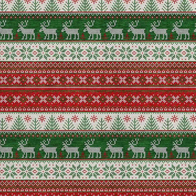 5' X 8' Red Green And Ivory Animal Print Washable Indoor Outdoor Area Rug