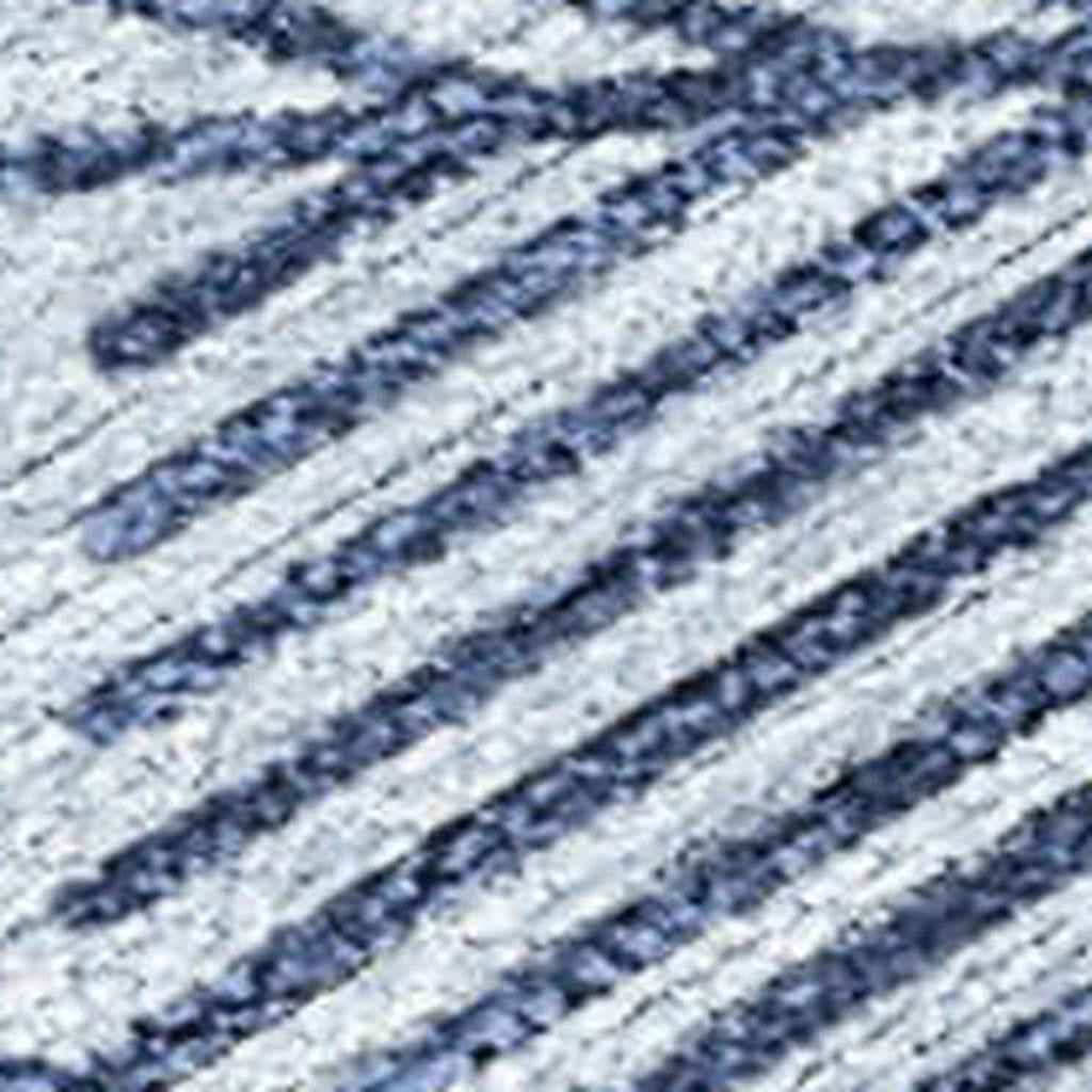 3' X 5' Sky Blue Navy Blue And Ivory Medallion Washable Indoor Outdoor Area Rug