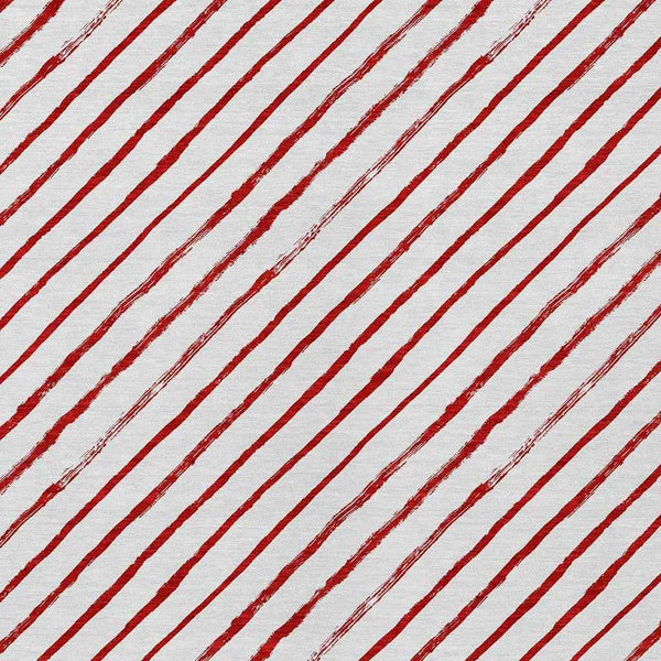10' X 14' Red And White Striped Washable Indoor Outdoor Area Rug
