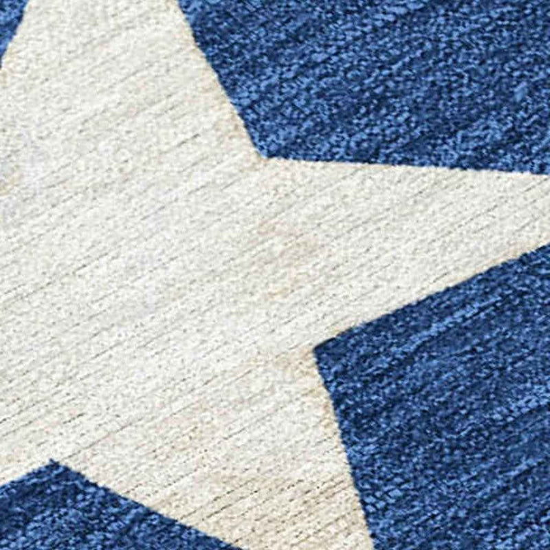 5' X 8' Navy Blue Beige Ivory And Taupe Geometric Washable Indoor Outdoor Area Rug