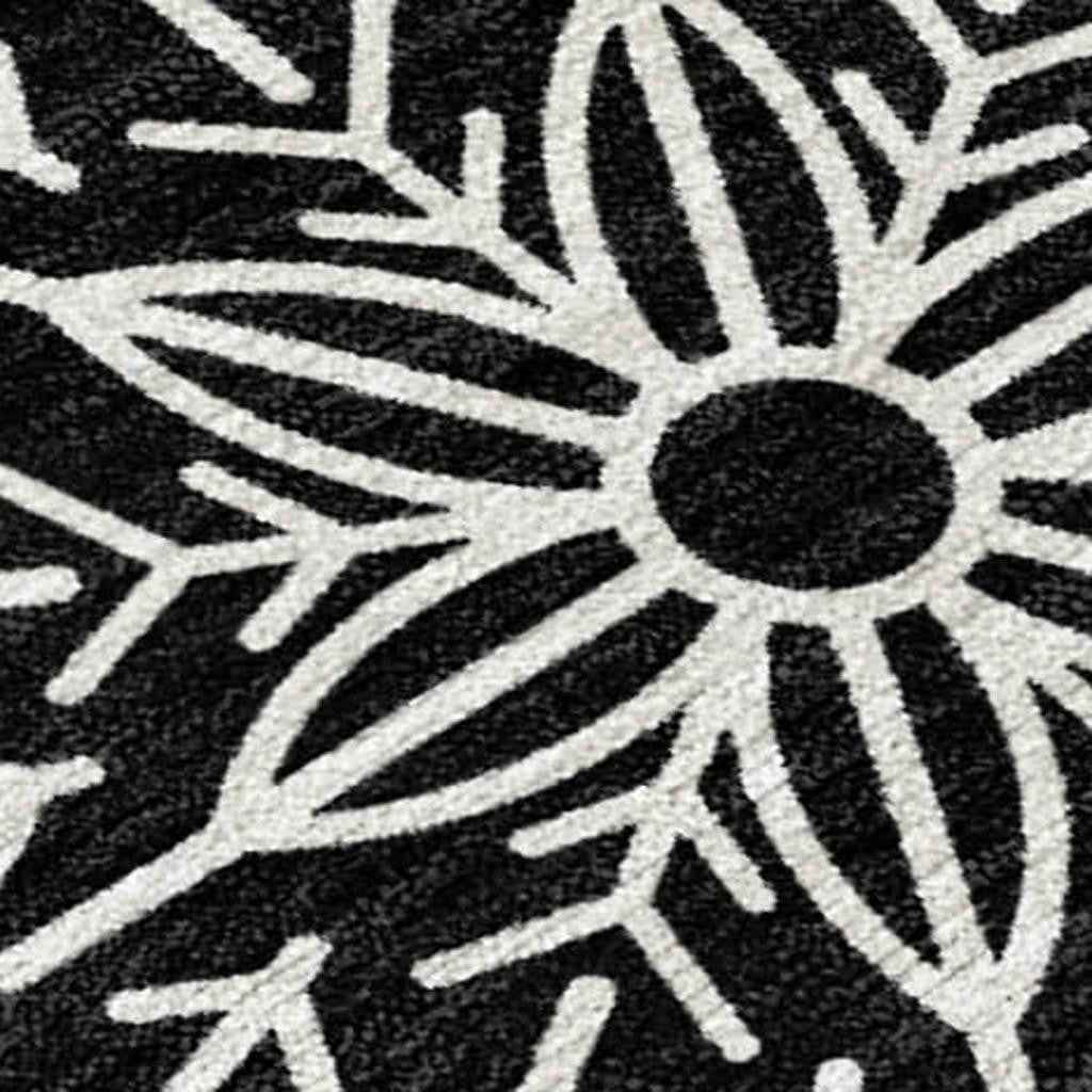 10' X 14' Black Gold And Gray Medallion Washable Indoor Outdoor Area Rug