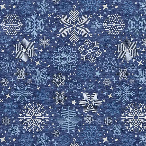 5' X 8' Navy Blue Ivory And Sky Blue Medallion Washable Indoor Outdoor Area Rug