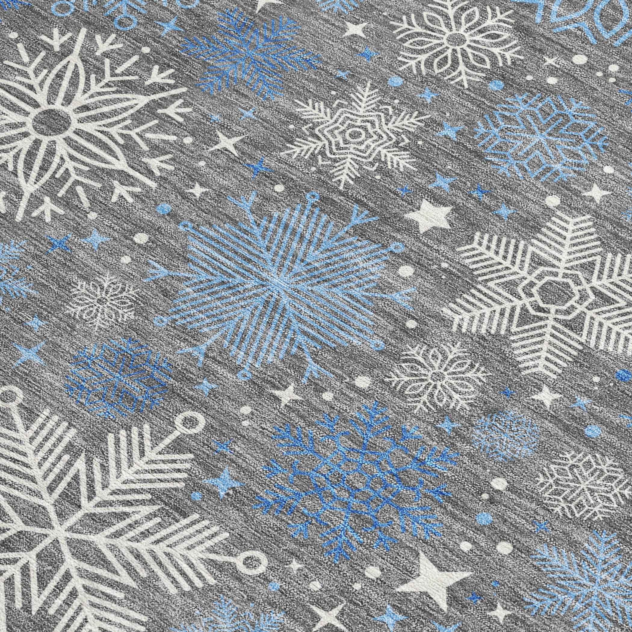 3' X 5' Gray Blue And Ivory Medallion Washable Indoor Outdoor Area Rug