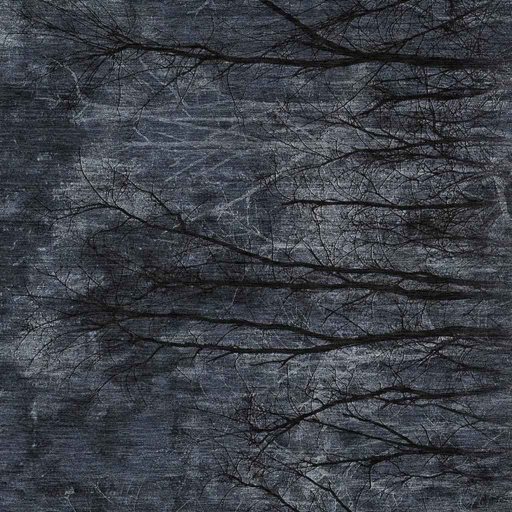 3' X 5' Charcoal And Gray Floral Washable Indoor Outdoor Area Rug