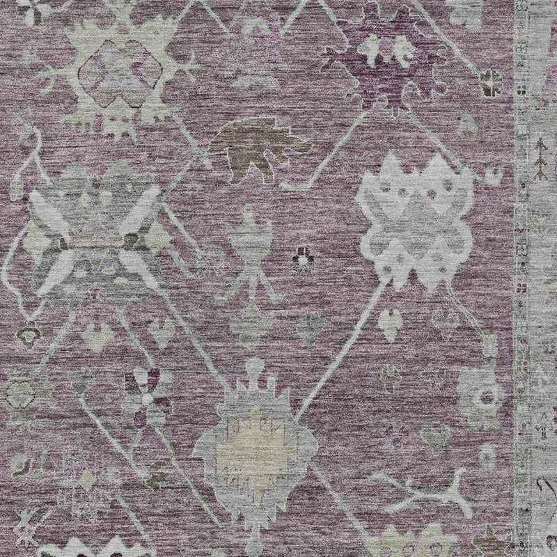 8' X 10' Merlot And Gray Tribal Washable Indoor Outdoor Area Rug