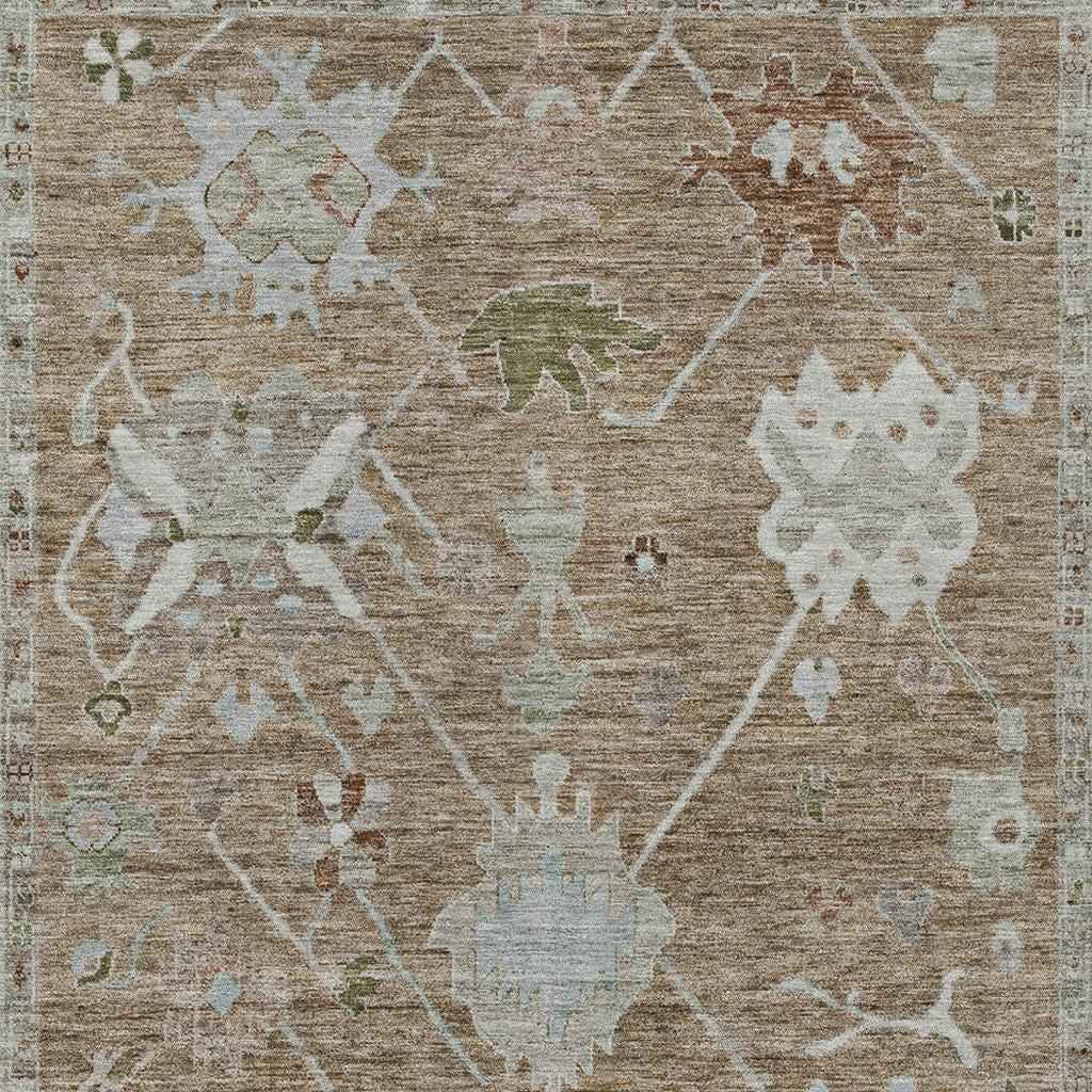 8' X 10' Brown And Gray Tribal Washable Indoor Outdoor Area Rug