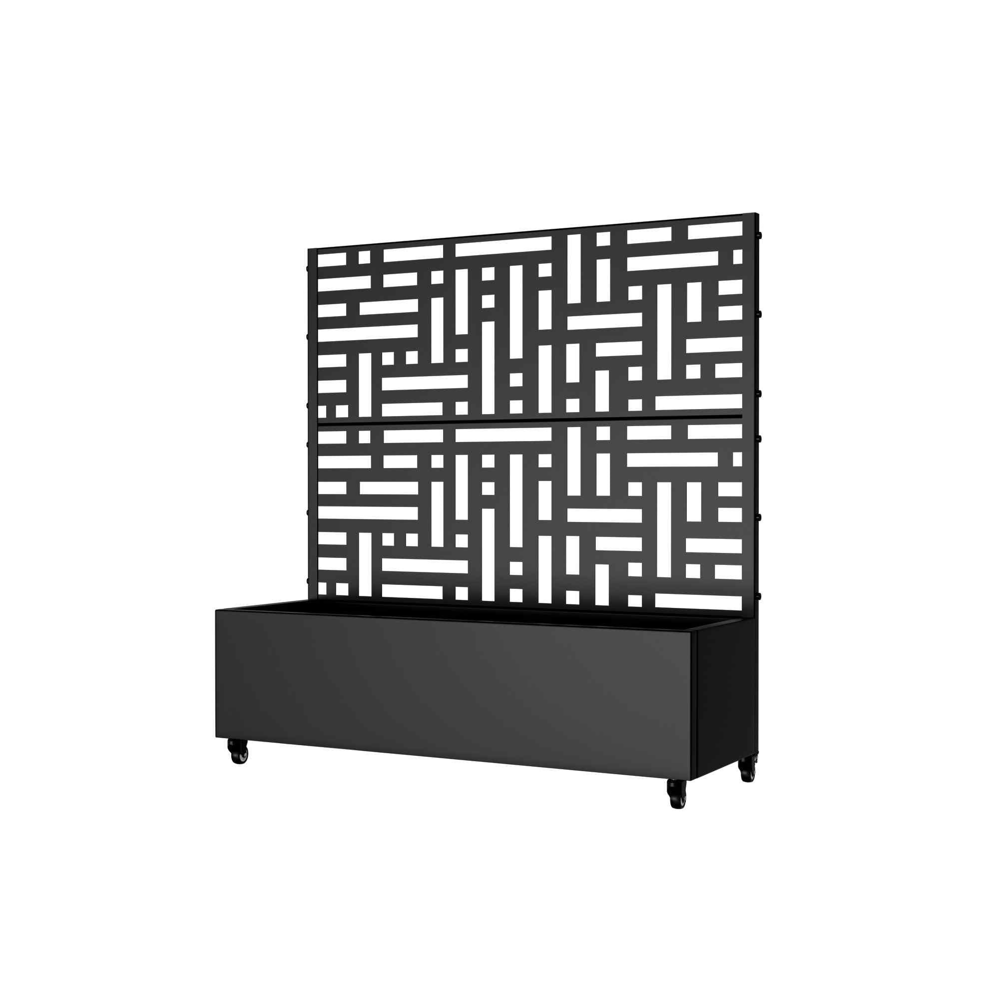 47" X 47" Black Metal Rectangular Planter Box - Sports & Outdoor