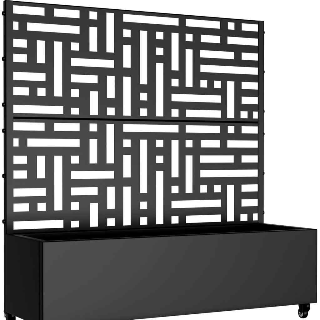 47" X 47" Black Metal Rectangular Planter Box - Sports & Outdoor