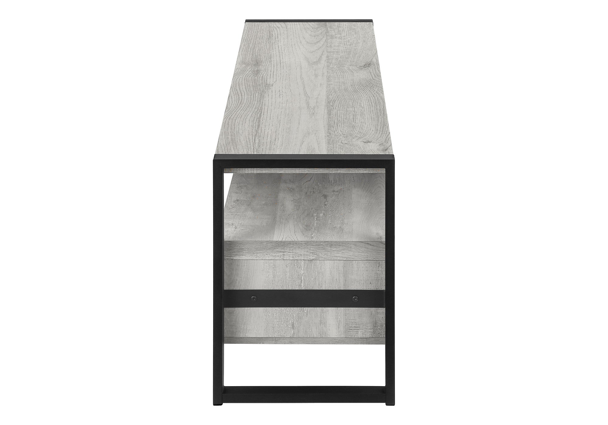 59" Black and Gray Cabinet Enclosed Storage TV Stand - Living Room