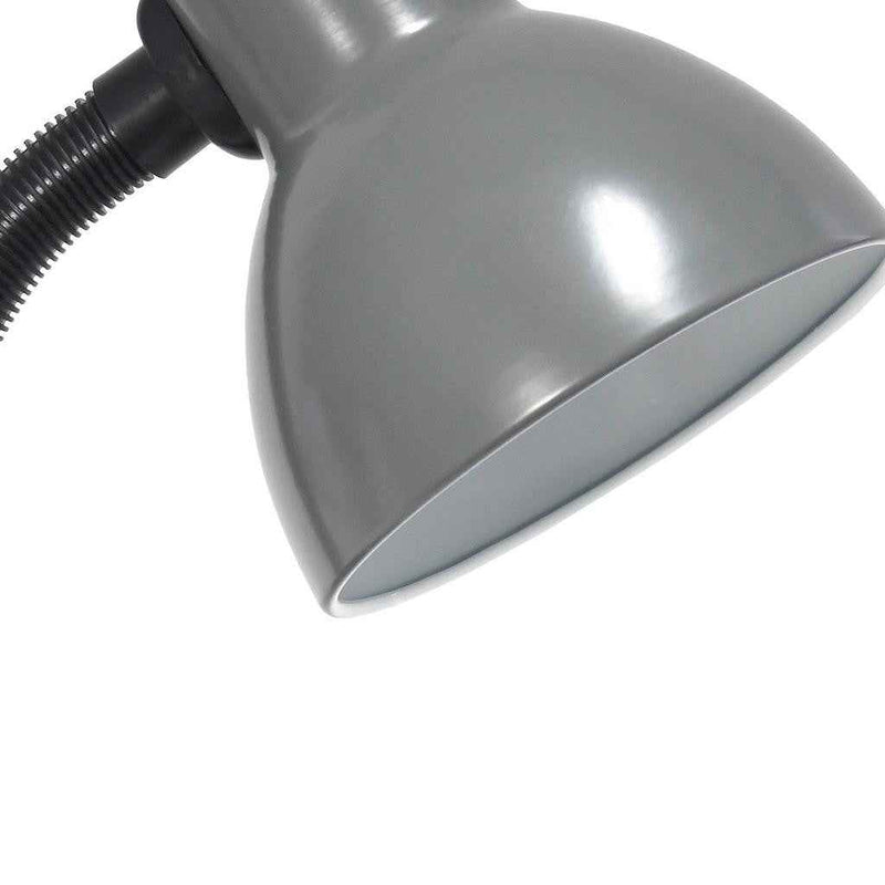 14" Gray Metal Swing Arm Table Lamp