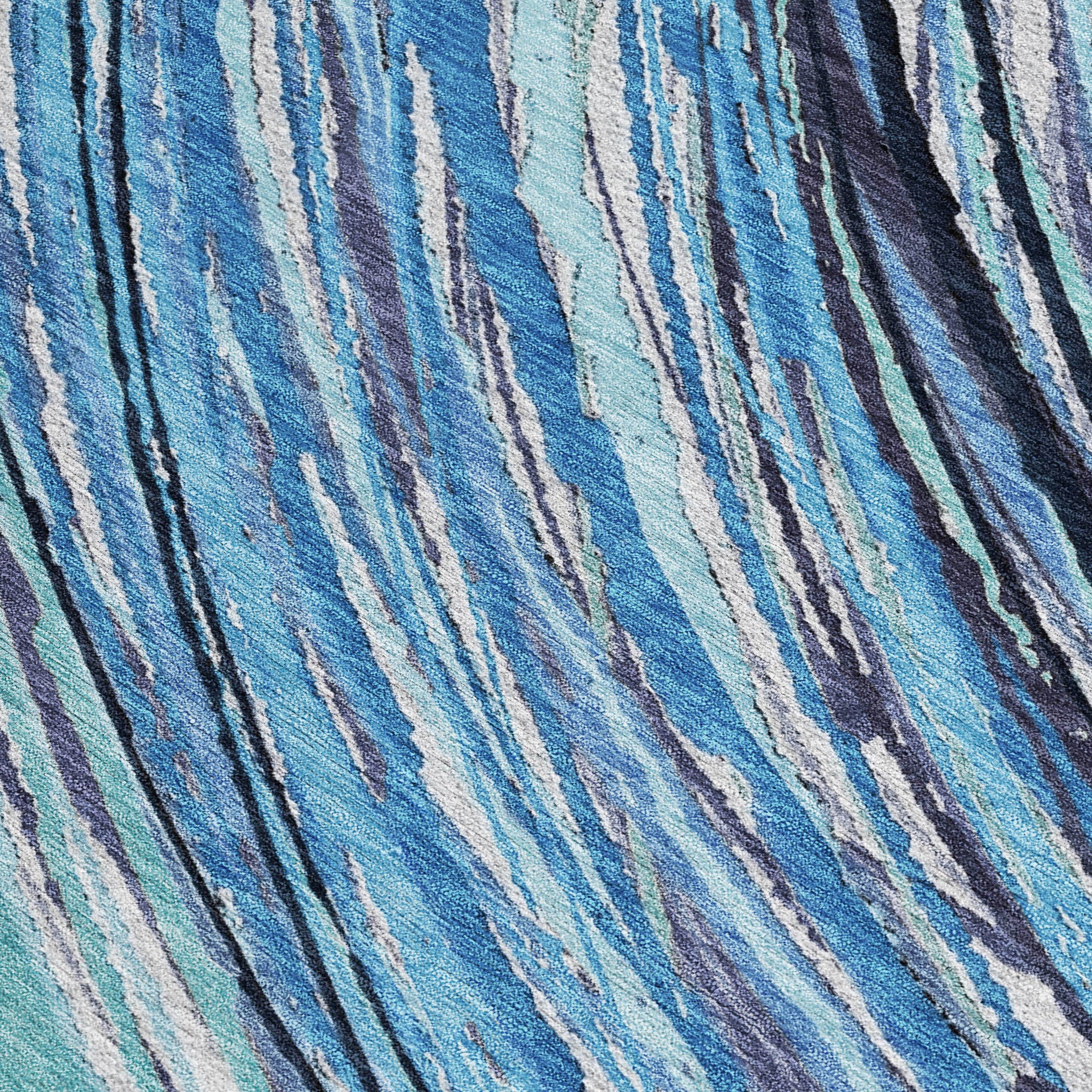 3' X 5' Blue Aqua And Ivory Abstract Washable Indoor Outdoor Area Rug - Sports & Outdoor