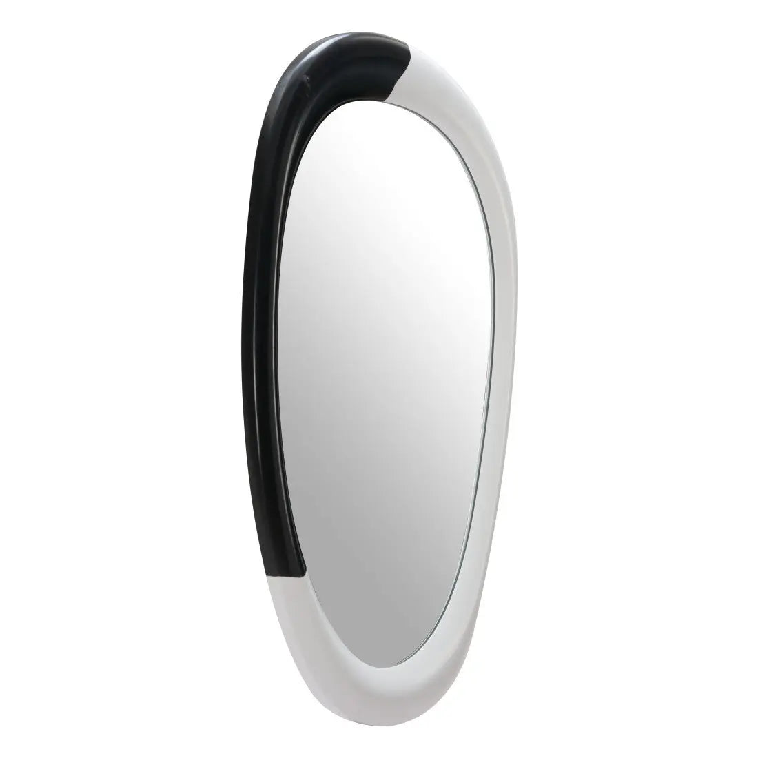 31" Black And White Steel Oval Geometric Framed Accent Mirror Homeroots Bed & Bath
