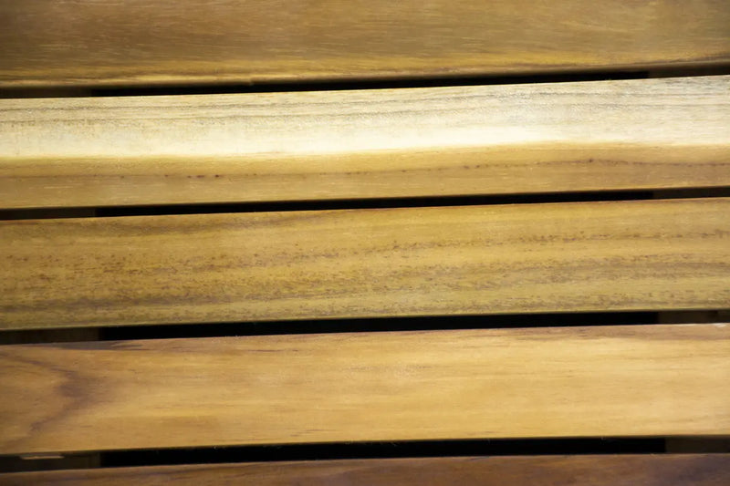 31" Brown Teak Slat Non Slip Bath Mat Homeroots Bed & Bath