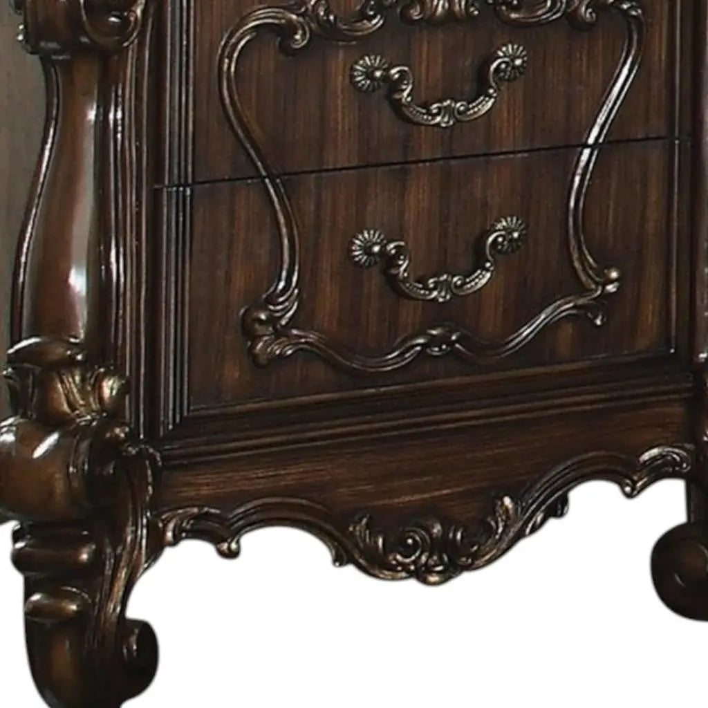 31" Brown Two Drawers Nightstand Homeroots Bed & Bath
