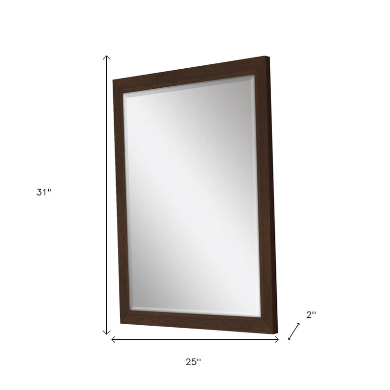 31" Dark Brown Framed Accent Mirror Homeroots Bed & Bath