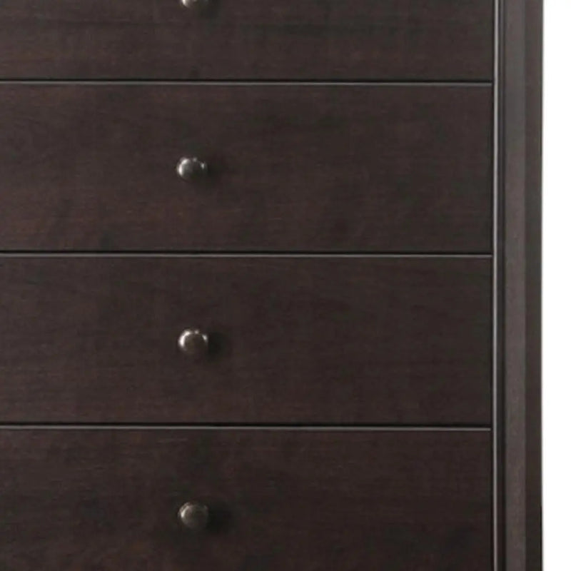 31" Espresso Solid Wood Five Drawer Dresser - GreatEagleInc