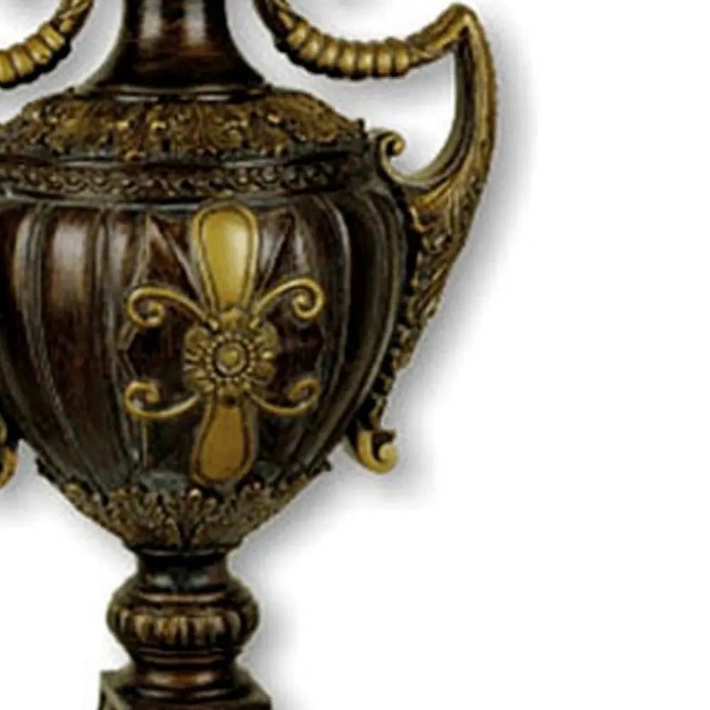31" Gold Bedside Lamp With Bell Shade Homeroots Lighting