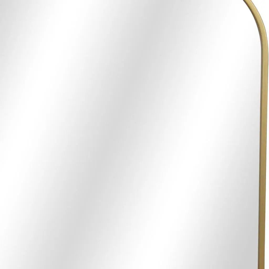31" Gold Metal Art Deco Arch Accent Mirror Homeroots Bed & Bath