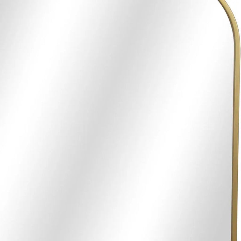 31" Gold Metal Art Deco Arch Accent Mirror Homeroots Bed & Bath