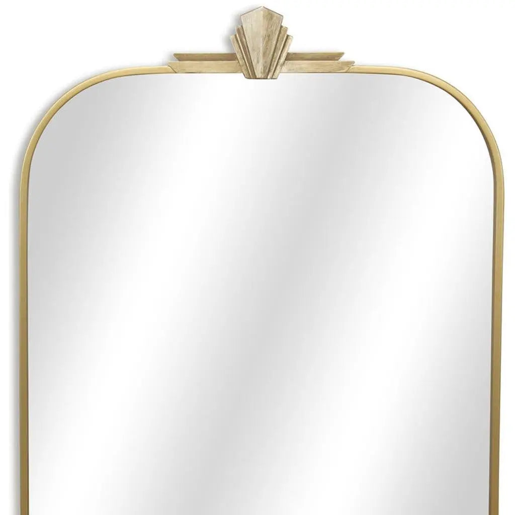 31" Gold Metal Art Deco Arch Accent Mirror Homeroots Bed & Bath