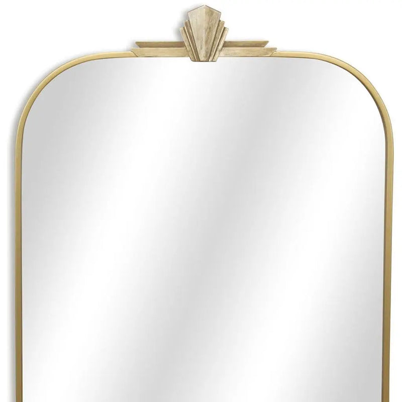 31" Gold Metal Art Deco Arch Accent Mirror Homeroots Bed & Bath