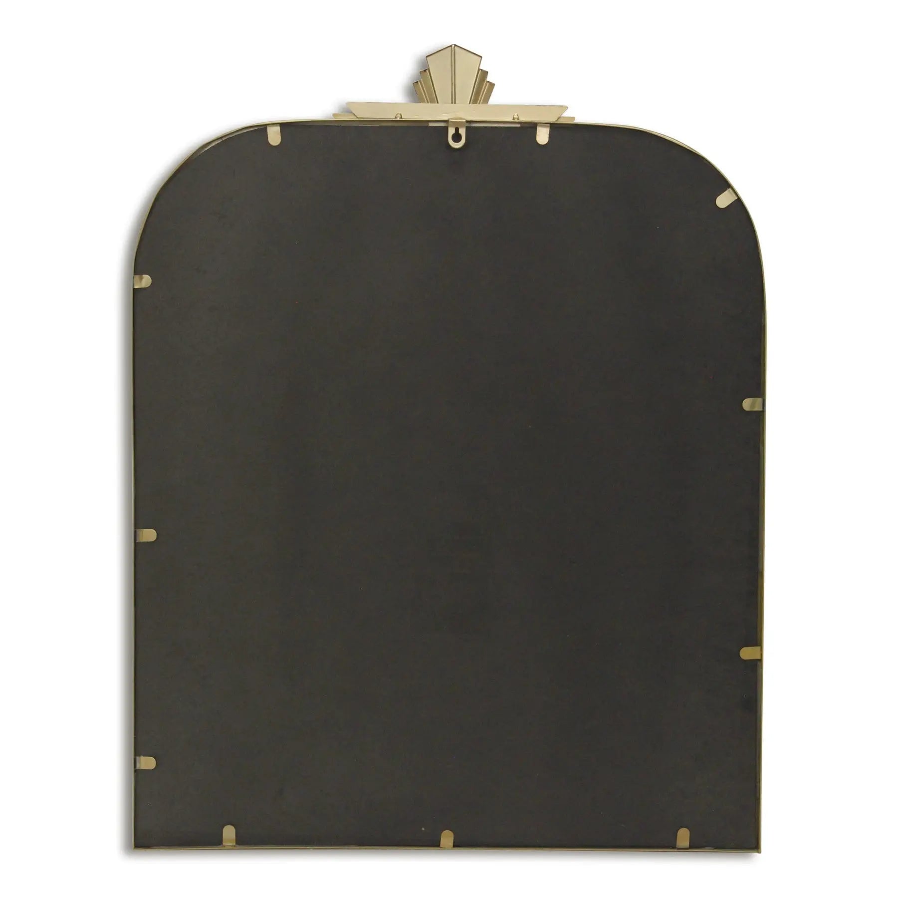 31" Gold Metal Art Deco Arch Accent Mirror Homeroots Bed & Bath