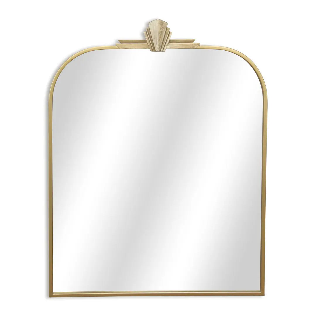 31" Gold Metal Art Deco Arch Accent Mirror Homeroots Bed & Bath