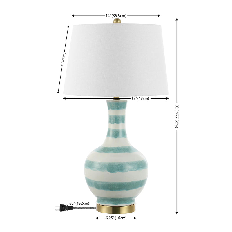 31" Gold Round Table Lamp With Globe Shade Homeroots Lighting