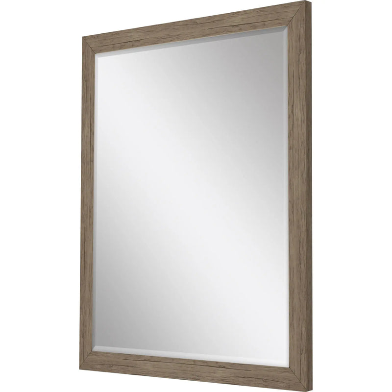 31" Light Brown Framed Accent Mirror Homeroots Bed & Bath