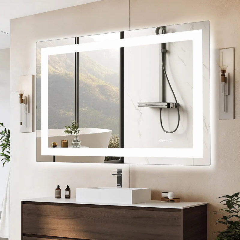 31" Lighted Frameless Anti Fog Bathroom Vanity Mirror Homeroots Bed & Bath