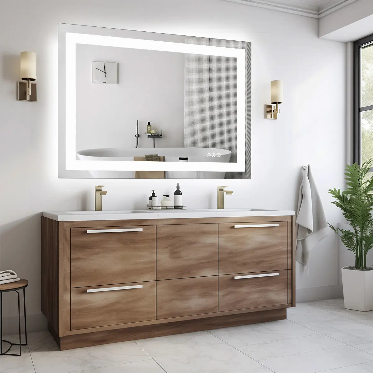 31" Lighted Frameless Anti Fog Bathroom Vanity Mirror Homeroots Bed & Bath