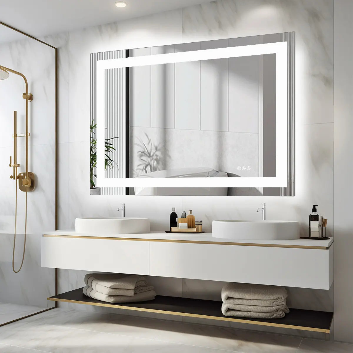 31" Lighted Frameless Anti Fog Bathroom Vanity Mirror Homeroots Bed & Bath