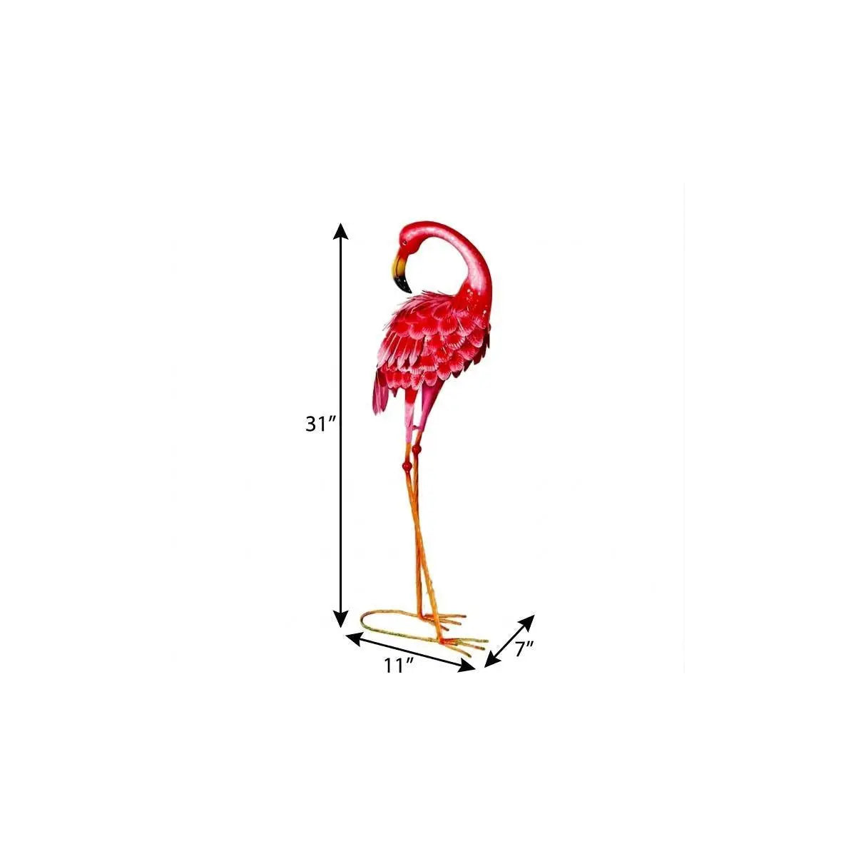 31" Pink Metal Flamingo Garden Accents Accessories Homeroots Outdoor