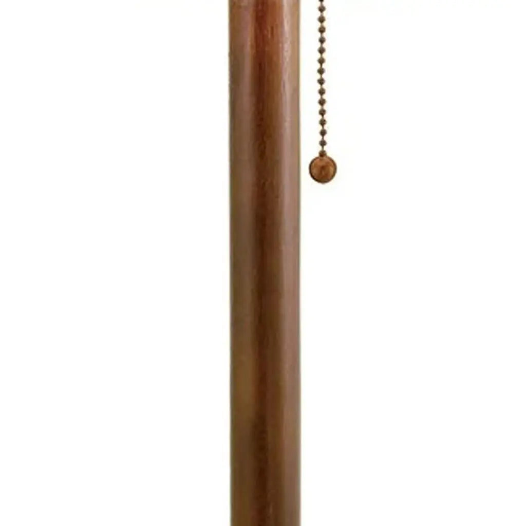 31" Walnut Solid Wood Standard Table Lamp With Beige Shade Homeroots Lighting