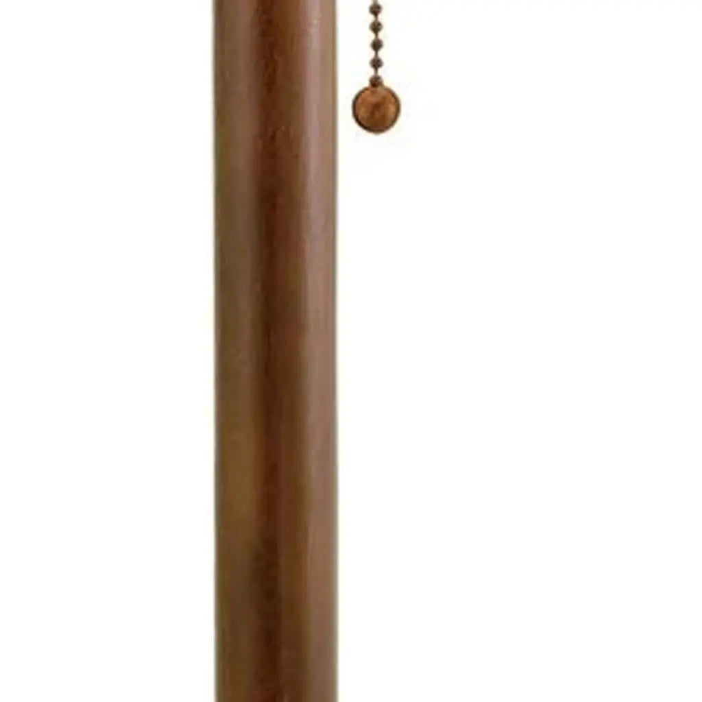 31" Walnut Solid Wood Standard Table Lamp With Beige Shade Homeroots Lighting
