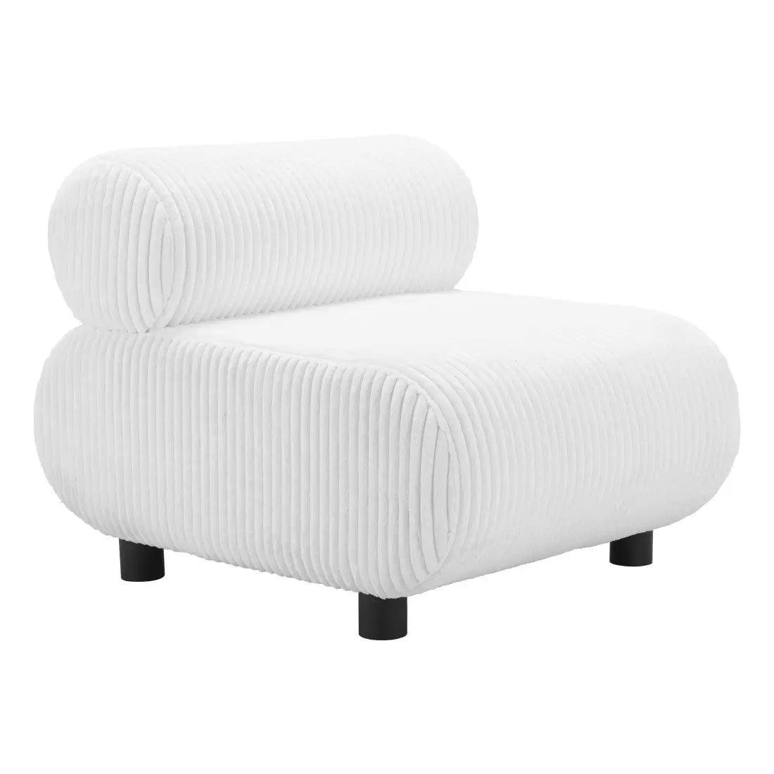 31" White And Black Corduroy And Upholstered Side Chair Homeroots Living Room