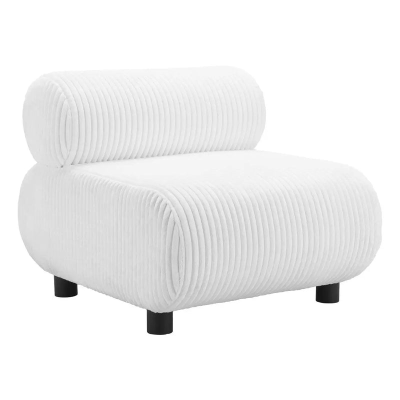 31" White And Black Corduroy And Upholstered Side Chair Homeroots Living Room